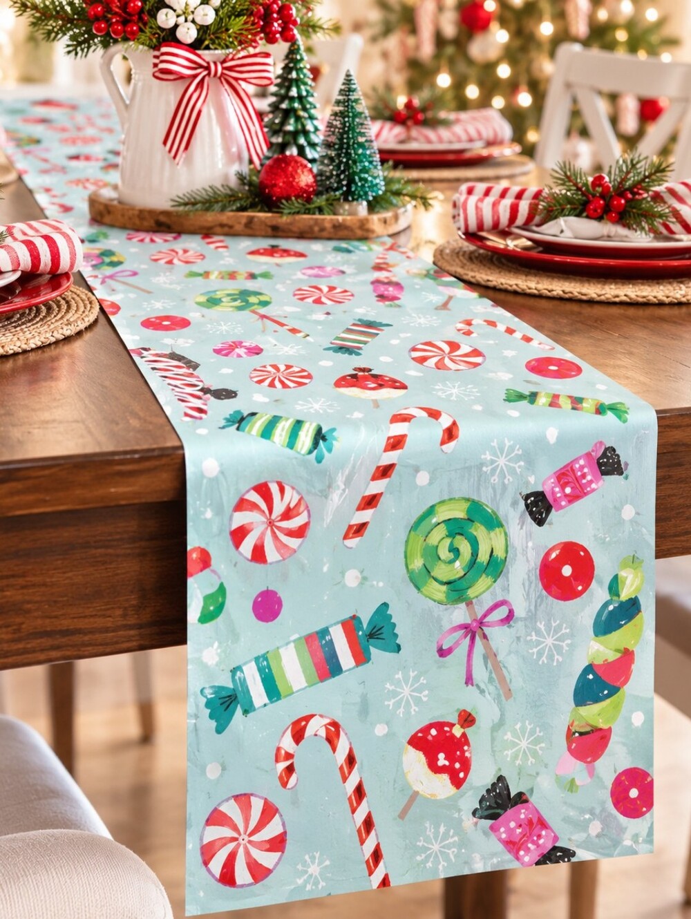Papyrus Christmas Candy Paper Table Runner 16x120 Peppermint Holiday Party Decor